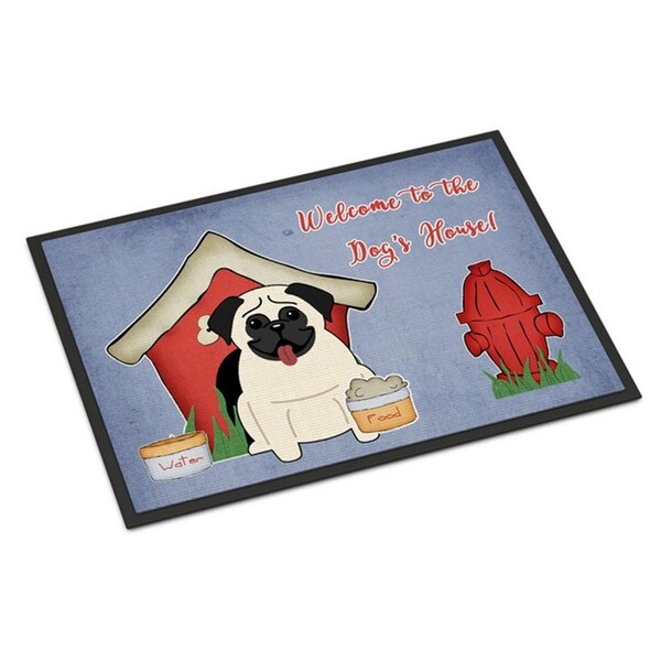 Carolines Treasures Dog House Collection Pug Cream Indoor or Outdoor Mat, 18 x 0.25 x 27 in. BB2758MAT - main